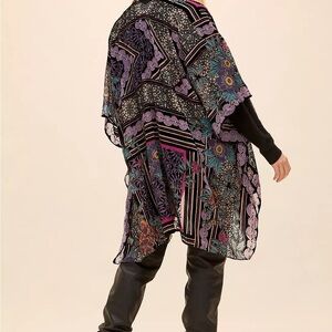 By Anthropologie Women’s One Size Sheer Burnout Kimono Bohemian Whimsigoth